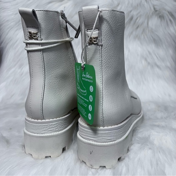 Sam Edelman Garrett Modern Ivory Leather Platform Combat Boots Sz 8 Read - Picture 6 of 8